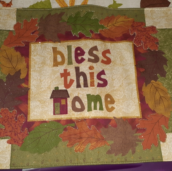 4 pc Thanksgiving Placemats Farmhouse Bless This Home Harvest - Picture 1 of 2